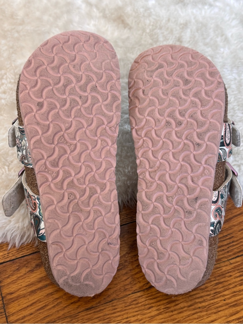 Birkenstock Print Pink Cork Footbed Girls  Sandals Sz 31 - Picture 10 of 10